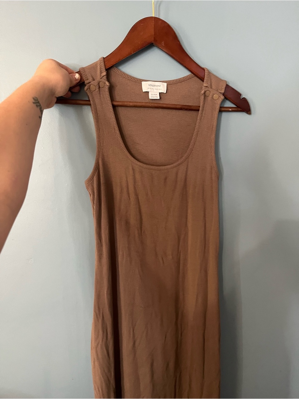 Seraphine Brown Nursing Sleeveless Tank Dress
